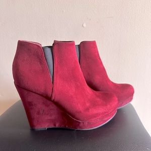 Red heeled booties